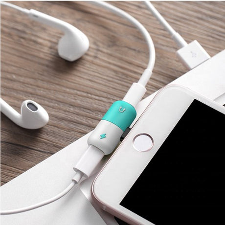膠囊造型蘋果耳機充電二合一轉接器