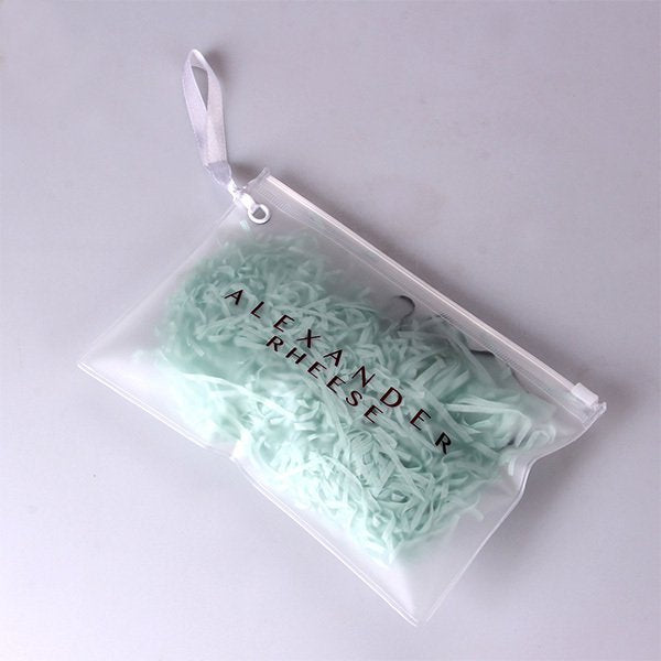 附緞帶EVA磨砂拉鍊袋