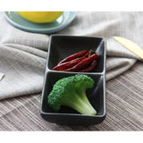 陶瓷雙格分隔調味料碟子