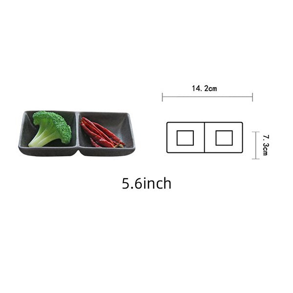 陶瓷雙格分隔調味料碟子
