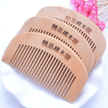 無柄精品桃木梳子