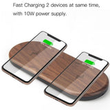 二合一木製手機無線充電器