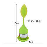 綠葉造型矽膠濾茶器-附小托盤