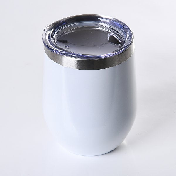 【客製化】304不鏽鋼蛋型冰霸杯(白色亮面)-350ml環保杯