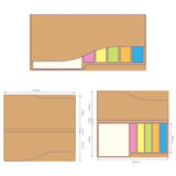 二合一牛皮紙封面便利貼-7.9x16.4cm-封面單色/內頁無印(平頭色紙五色標)