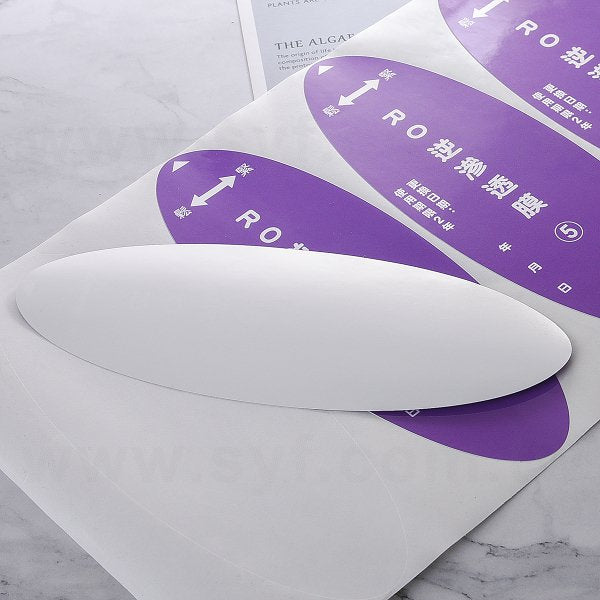 橢圓形PVC合成(珠光)貼紙