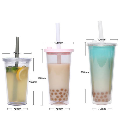 700ml珍珠奶茶雙層塑膠杯