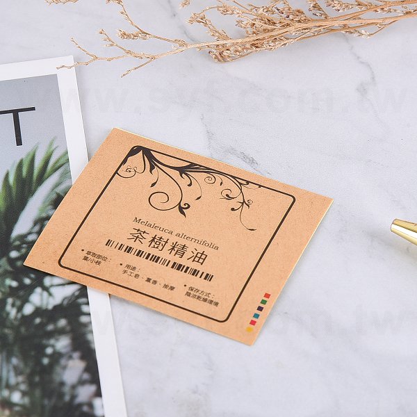 名片型赤牛皮貼紙-60x50mm-貼紙彩色印刷(同33AA-0011)