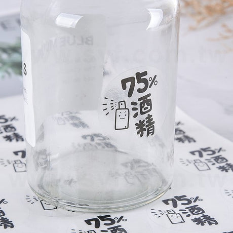 圓形透明貼紙(單色黑)