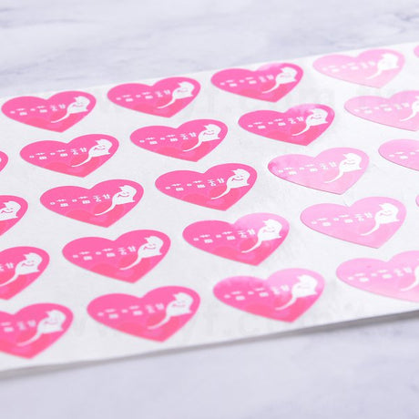 心形PVC合成(珠光)貼紙