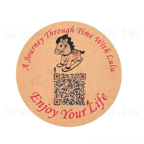 圓形赤牛皮貼紙