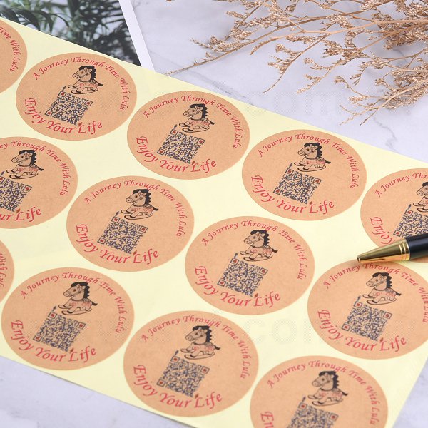 圓形赤牛皮貼紙