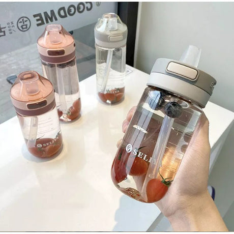 潮流運動塑膠鴨嘴帶吸管杯650ml