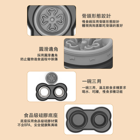 不鏽鋼狗慢食碗
