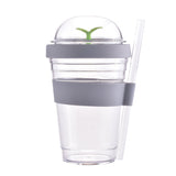 小樹苗造型320ml塑料吸管杯