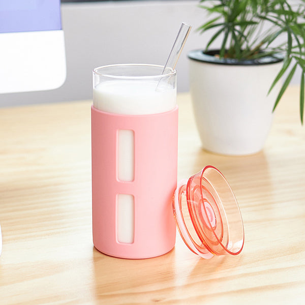 360ml/500ml高硼硅玻璃吸管杯