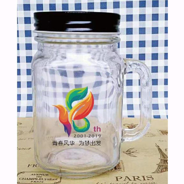 500ml彩印梅森玻璃杯
