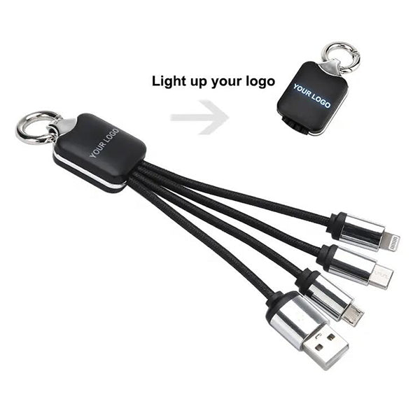 三合一發光USB傳輸充電線