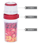 便攜式雙層塑料沙拉盒容器杯帶手柄