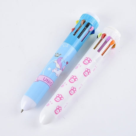 10色塑膠粗桿圓珠筆