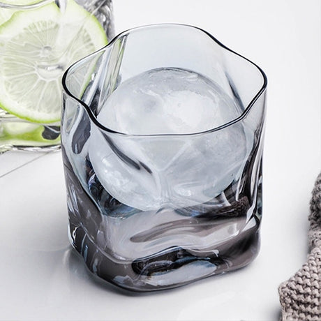 扭紋造形玻璃威士忌酒杯