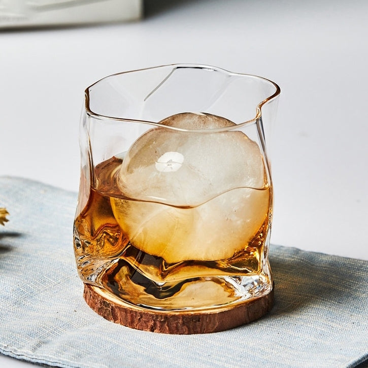 扭紋造形玻璃威士忌酒杯