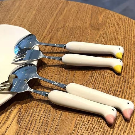 動物造型不鏽鋼環保餐具組