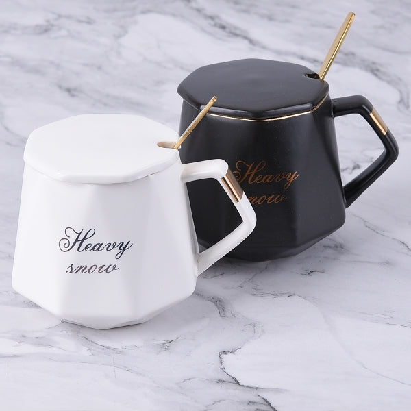 北歐鑽石切面陶瓷馬克杯