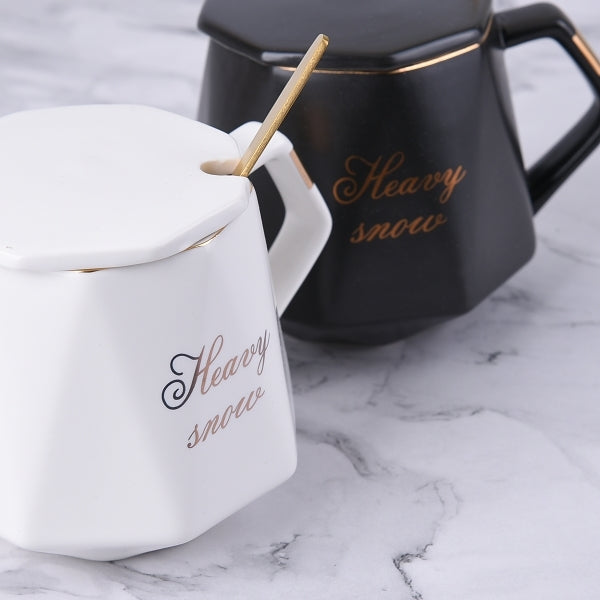 北歐鑽石切面陶瓷馬克杯