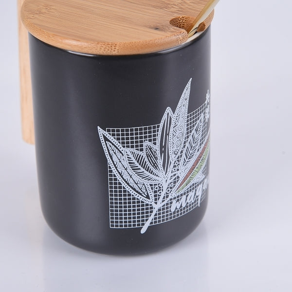 350ml竹蓋木把手陶瓷馬克杯