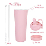 830ml陶瓷塗層內膽不鏽鋼吸管杯