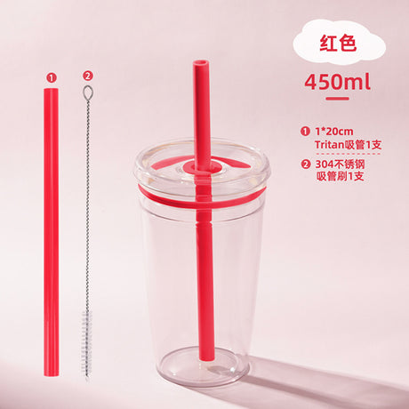 450ml單層Tritan吸管杯