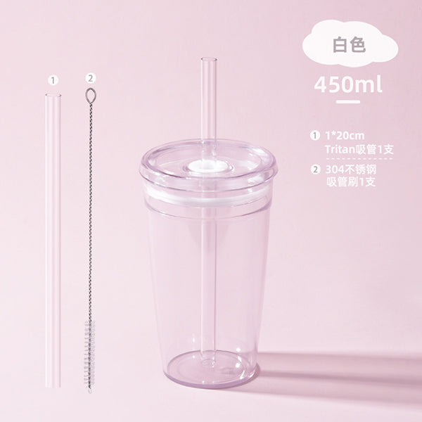 450ml單層Tritan吸管杯