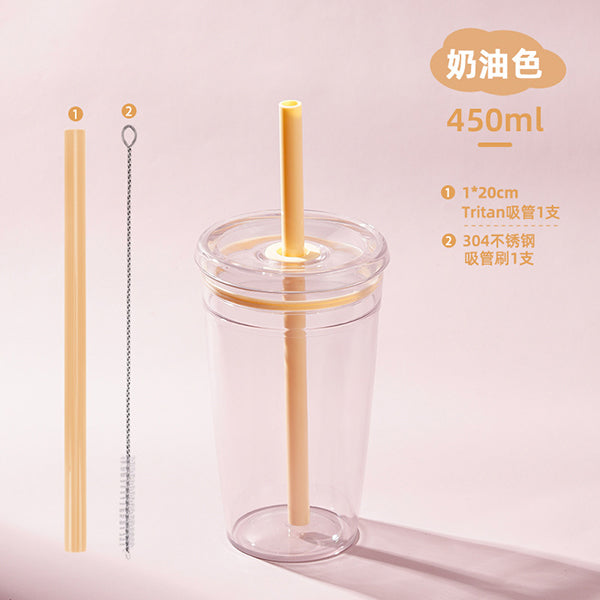 450ml單層Tritan吸管杯