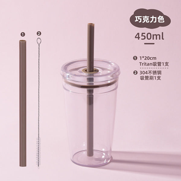 450ml單層Tritan吸管杯