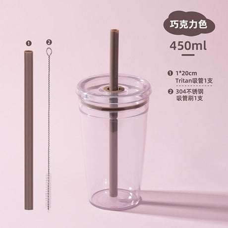 450ml單層Tritan吸管杯