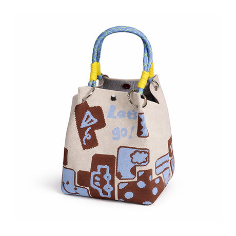 繩結手提針織包