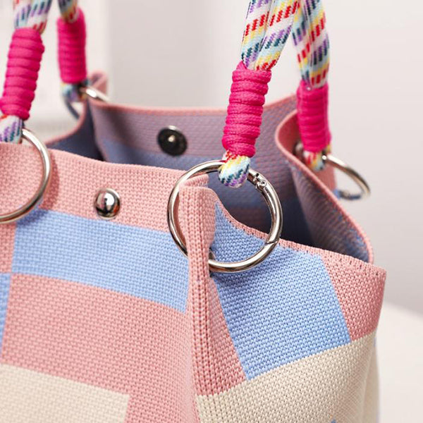 繩結手提針織包