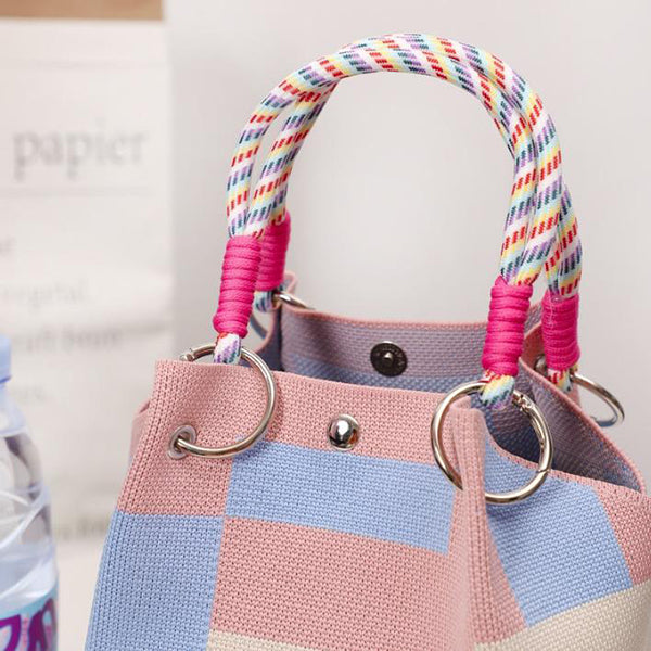 繩結手提針織包