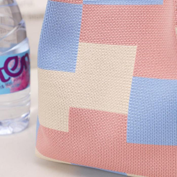 繩結手提針織包