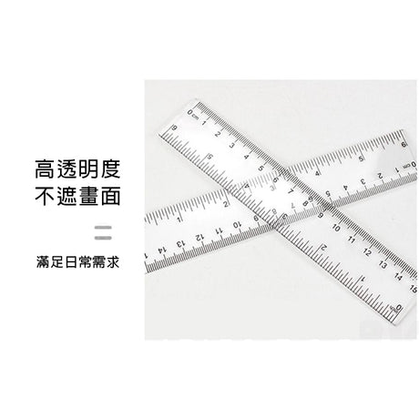 15cm雙刻度透明塑膠廣告尺
