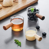 木柄小奶盅高硼硅玻璃杯