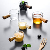 木柄小奶盅高硼硅玻璃杯