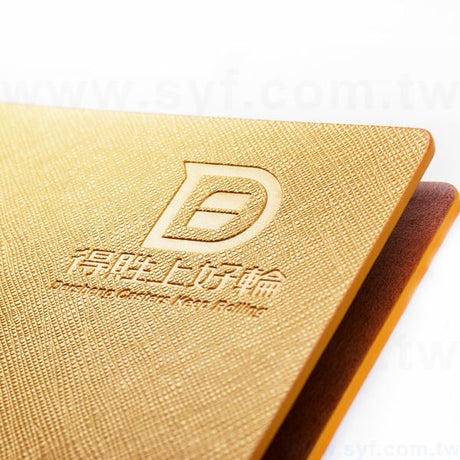時尚皮紋工商日誌-翻開式活頁筆記本-可訂製內頁及客製化加印LOGO
