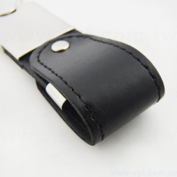 皮製隨身碟-鑰匙圈禮贈品USB-金屬皮環革材質隨身碟-客製隨身碟容量-採購訂製印刷推薦禮品