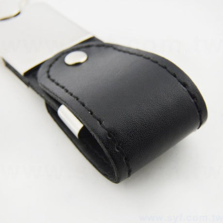 皮製隨身碟-鑰匙圈禮贈品USB-金屬皮環革材質隨身碟-客製隨身碟容量-採購訂製印刷推薦禮品