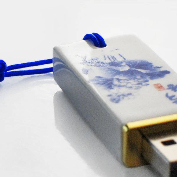 青花瓷隨身碟-陶瓷隨身碟-可加LOGO客製化印刷