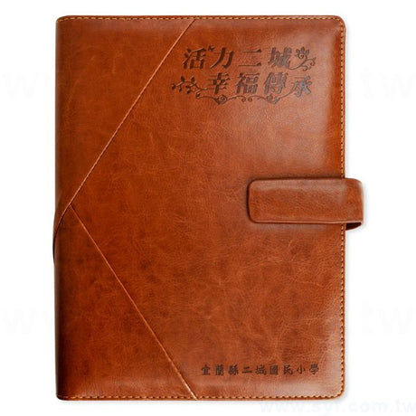 經典瘋馬皮工商日誌-磁扣式活頁筆記本-可訂製內頁及客製化加印LOGO