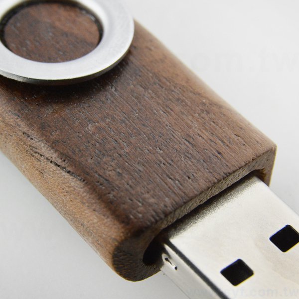 環保隨身碟-原木禮贈品USB-木製金屬旋轉隨身碟-客製隨身碟容量-採購訂製印刷推薦禮品