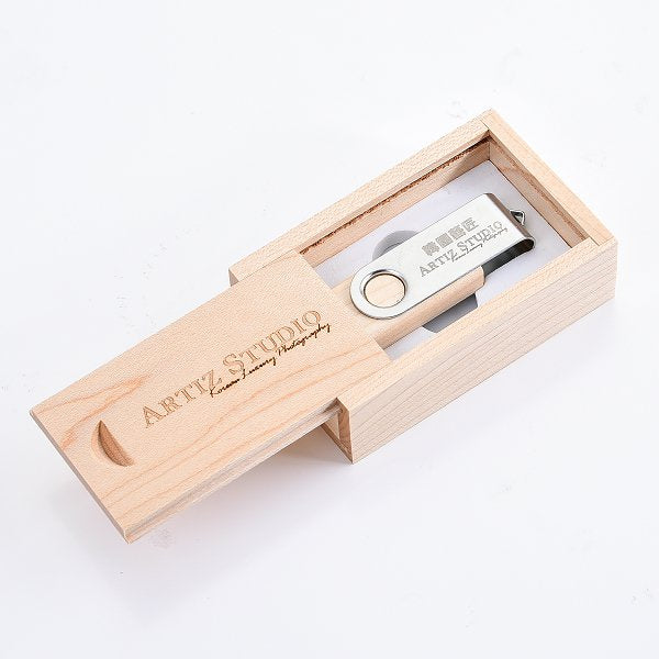 環保隨身碟-原木禮贈品USB-木製金屬旋轉隨身碟-客製隨身碟容量-採購訂製印刷推薦禮品